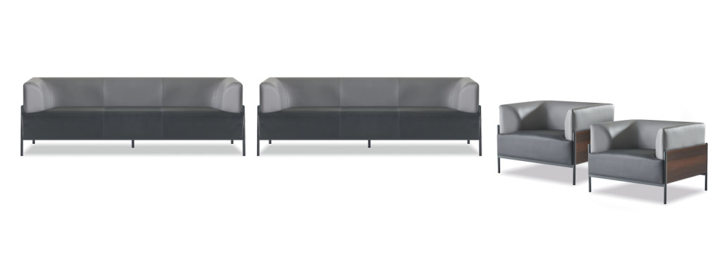 Exclusif Ensemble de Canapés Universel 4 pièces Cuir Noir Design Moderne