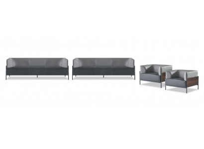 Exclusif Ensemble de Canapés Universel 4 pièces Cuir Noir Design Moderne