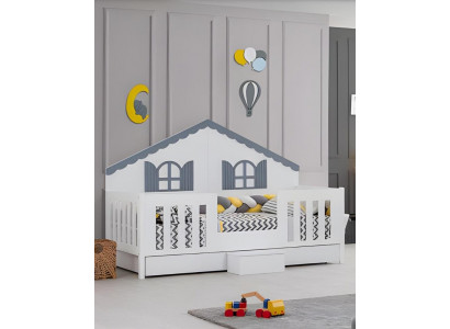 Mobilier de chambre d'enfant Cadre de lit Moderne Lit enfant Lit Chambre d'enfant Bois neuf