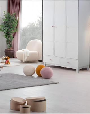 Chambre d'enfant ensemble moderne lit multicolore armoire commode lumineux neuf