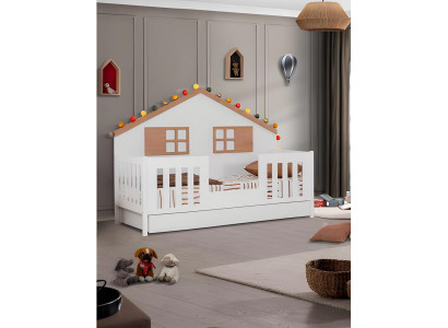 Cadre de lit pour enfant Lit chambre d'enfant Meubles de chambre d'enfant Bois clair neuf