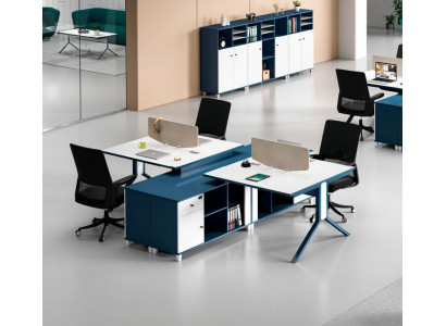 Table de travail bleu et blanc Environnement de travail Meubles Designer Tables de haute qualité