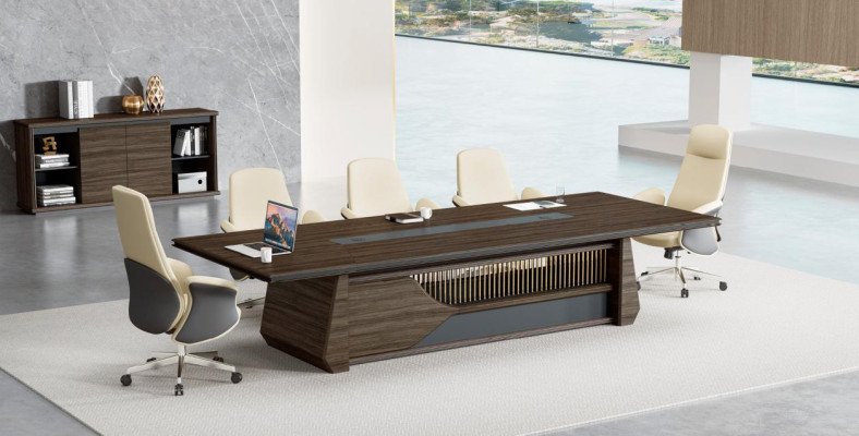 Table de conférence marron Designer table de réunion Mobilier de bureau