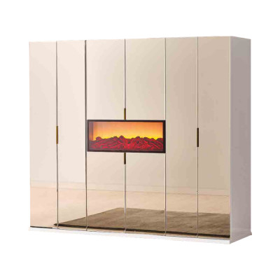 Penderie de chambre beige Armoire de designer Élegants placards en bois