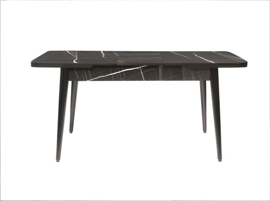 Table à manger noir design Meubles de salle à manger luxueux Plateau extensible