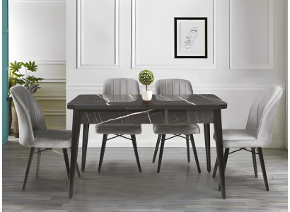 Table à manger noir design Meubles de salle à manger luxueux Plateau extensible