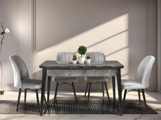 Table à manger gris foncé Table extensible Tables de cuisine design