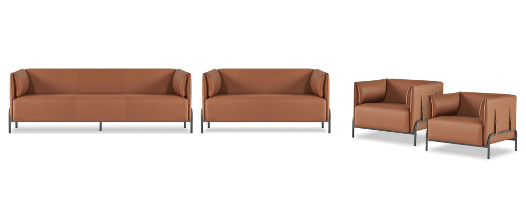 Ensemble pour bureau 4 pièces 3 places 2 places avec 2 fauteuils style design moderne