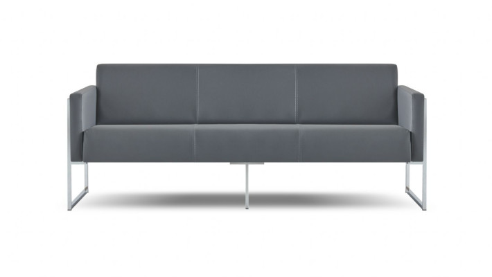 Ensemble de bureau 5 pièces : 2x canapé 3 places, 2x fauteuil, table basse, gris uni