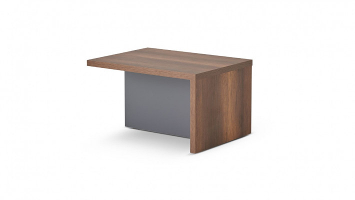 Table basse marron grise bicolore rectangulaire forme bureau moderne