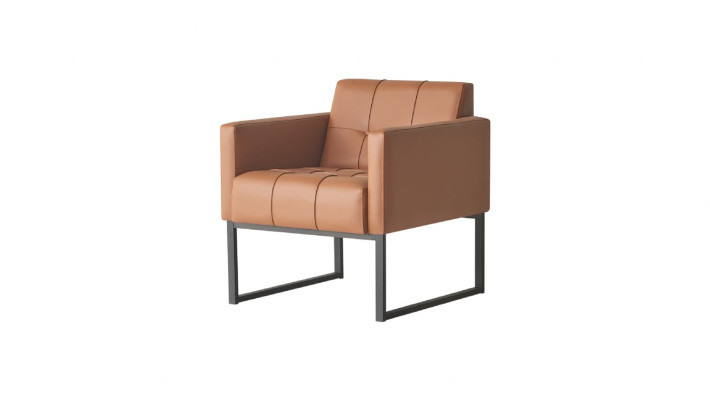 Ensemble de bureau 4 pièces marron uni 2x 2 places 2x fauteuils style moderne