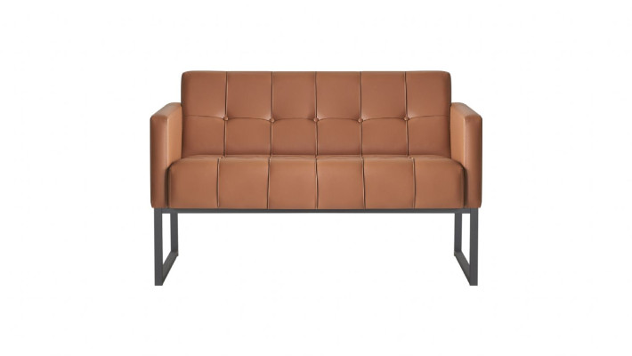 Ensemble pour bureau 4 pièces 2x canapé 3 places 2x fauteuil marron uni style moderne
