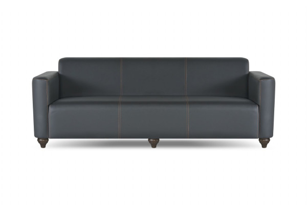 Ensemble bureau 3 pièces : canapé 3 places avec 2 fauteuils noirs, salon moderne