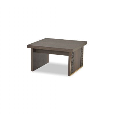 Ensemble de bureau 2 pièces canapé 3 places avec table basse marron uni salon
