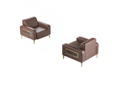 Ensemble de bureau 2 pièces Fauteuil Marron Uni Design moderne Salon