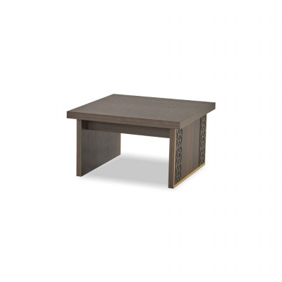 Ensemble de bureau 3 pièces 2x fauteuils table basse marron uni salon