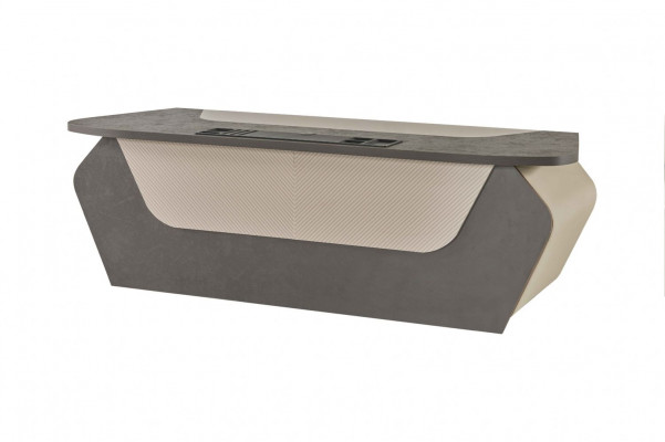 Bureau gris bicolore moderne rectangulaire design style bureau