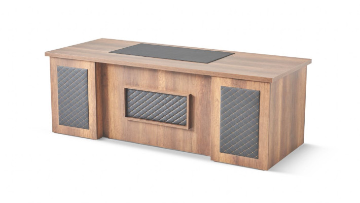 Ensemble bureau 2 pièces Table de bureau Armoire à dossiers Marron Noir Bicolore