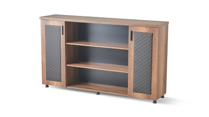 Ensemble bureau 2 pièces Table de bureau Armoire à dossiers Marron Noir Bicolore