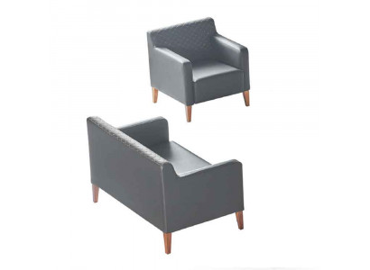 Ensemble de bureau 2 pièces Noir Fauteuil 2 places Unicolore Salon