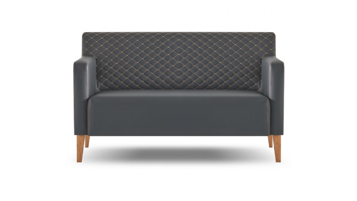 Ensemble de bureau 3 pièces 2 places fauteuil table basse noir marron moderne