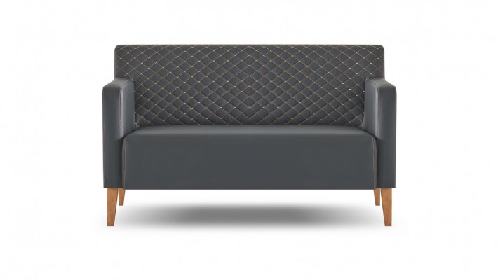 Set de bureau 3 pièces 2 places 2x fauteuils Noir Uni Salon