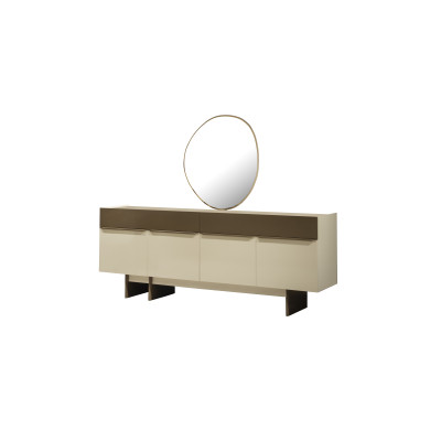 Enfilade de cuisine brun-beige Designer Salle à manger Meubles Commode luxueuse