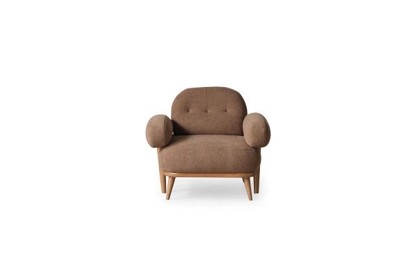 Fauteuil en tissu marron pour le salon, fauteuil rembourré, siège unique, meubles élégants.