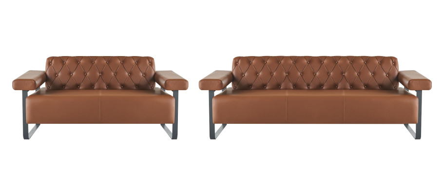 Canapé Chesterfield Style 3 places 2 places Canapés en cuir Modernes Acier inoxydable