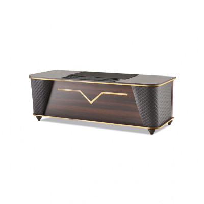 Bureau brun noir en bois style moderne rectangulaire bureau salle de travail