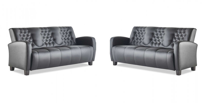 Canapé Chesterfield 3 places Ensembles de canapés Canapés modernes en cuir Boutons en bois