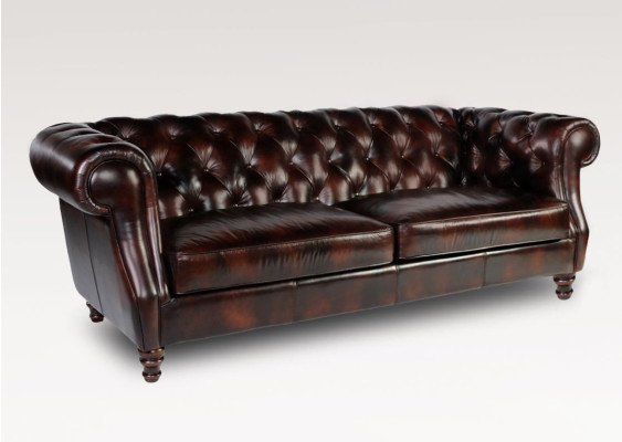 Canapé Chesterfield Grand XXL Blackpool en similicuir tissu rembourré.