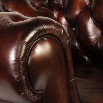 Canapé Chesterfield Grand XXL Blackpool en similicuir tissu rembourré.