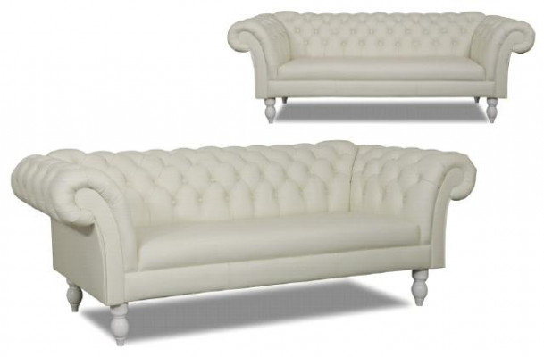 CANAPÉ CHESTERFIELD EN TISSU - ENSEMBLE DE CANAPÉS EN TISSU 3 PLACES NEUF FABRIQUÉ EN UE