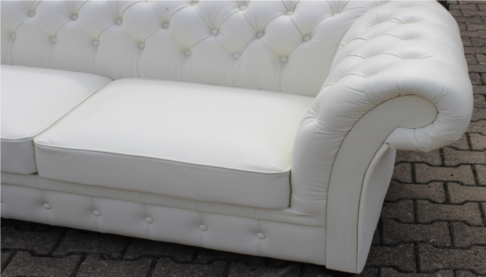 Canapé Chesterfield 3 places en cuir Napalon neuf