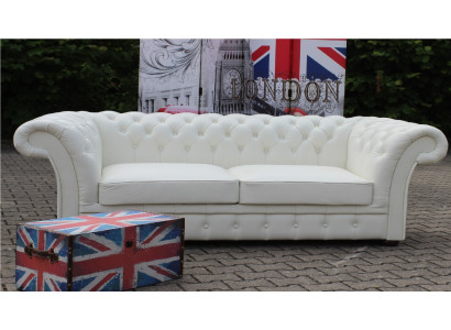 Canapé Chesterfield 3 places en cuir Napalon neuf