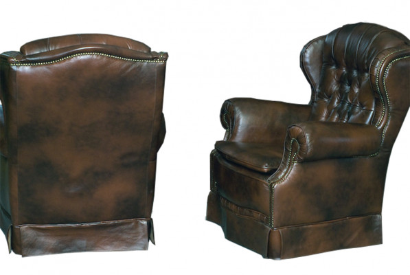Fauteuil Chesterfield, fauteuil à oreilles, fauteuil de relaxation, canapé relax, fauteuil en cuir, nouveau.