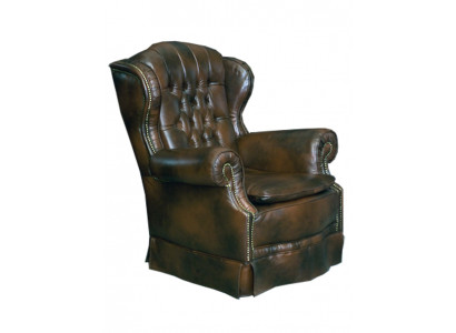 Fauteuil Chesterfield, fauteuil à oreilles, fauteuil de relaxation, canapé relax, fauteuil en cuir, nouveau.