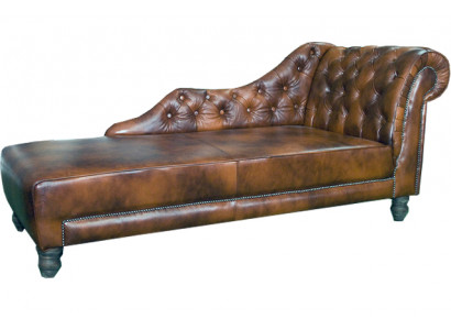Chaises longues Chesterfield Lounger Chaise en cuir en tissu Sofa Relax