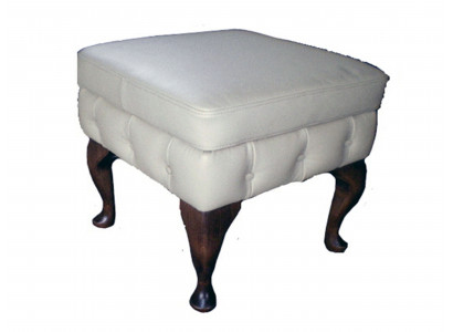 Pouf Chesterfield, pouf d'appoint ottoman, canapé en cuir, tissu textile, assise neuve.