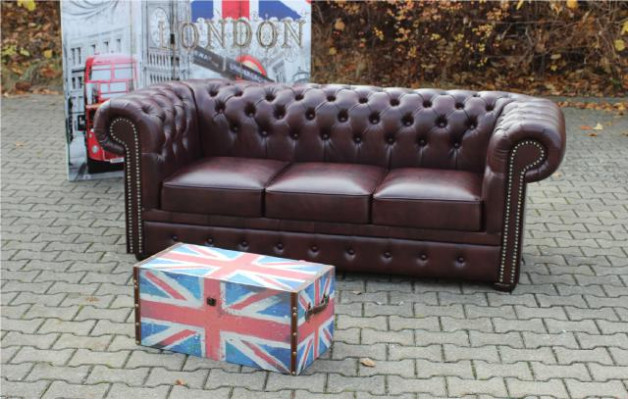 Canapé Chesterfield Sofa Polster 3 Places Classique Nouveau Ensemble de Canapés