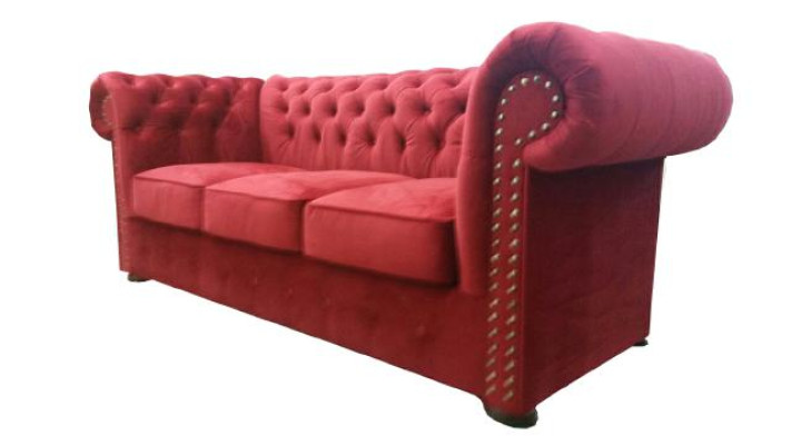 Canapé Chesterfield en tissu rembourré 3 places Ensemble de canapés design