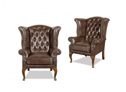 Chesterfield fauteuil oreille Queen fauteuil look antique canapé rembourrage télévision nouveau mobilier