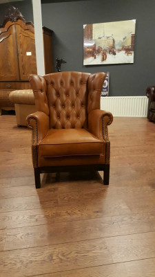 Chesterfield fauteuil à oreilles fauteuil rembourré télé bureau canapé 100% cuir véritable