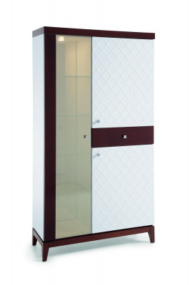 Vitrine de design moderne en verre armoire de vitrine avec étagère décorative de présentation.