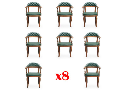 Chaises Chaise Bois Luxe Siège Ensemble 8 Chaise à accoudoirs Chaise de salle à manger Salle à manger