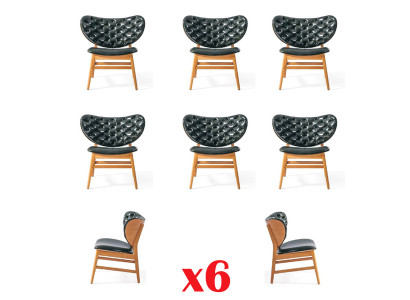 Chaises rembourrées Chesterfield Gastro Salle à manger nouvel ensemble de 6 chaises de designer.
