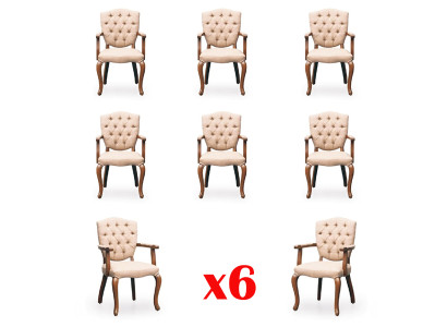Conception Fauteuils Chesterfield Suite Hôtel Tissu Groupe Revêtement Textile 6x Ensemble