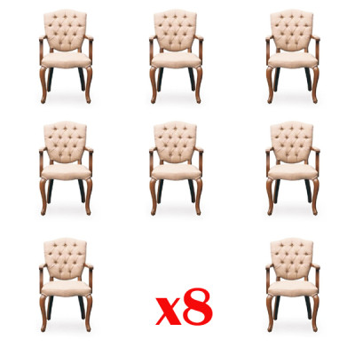 Ensemble de chaises laquées de luxe, 8 chaises, groupe de chaises couleur marron, neuf