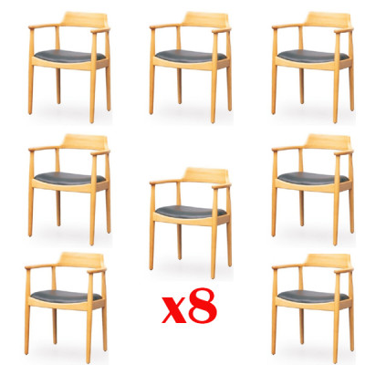 Salle à manger Textile Set 8 Chaise Fauteuil Chaise de cuisine Tissu Designer Chaises rembourrées